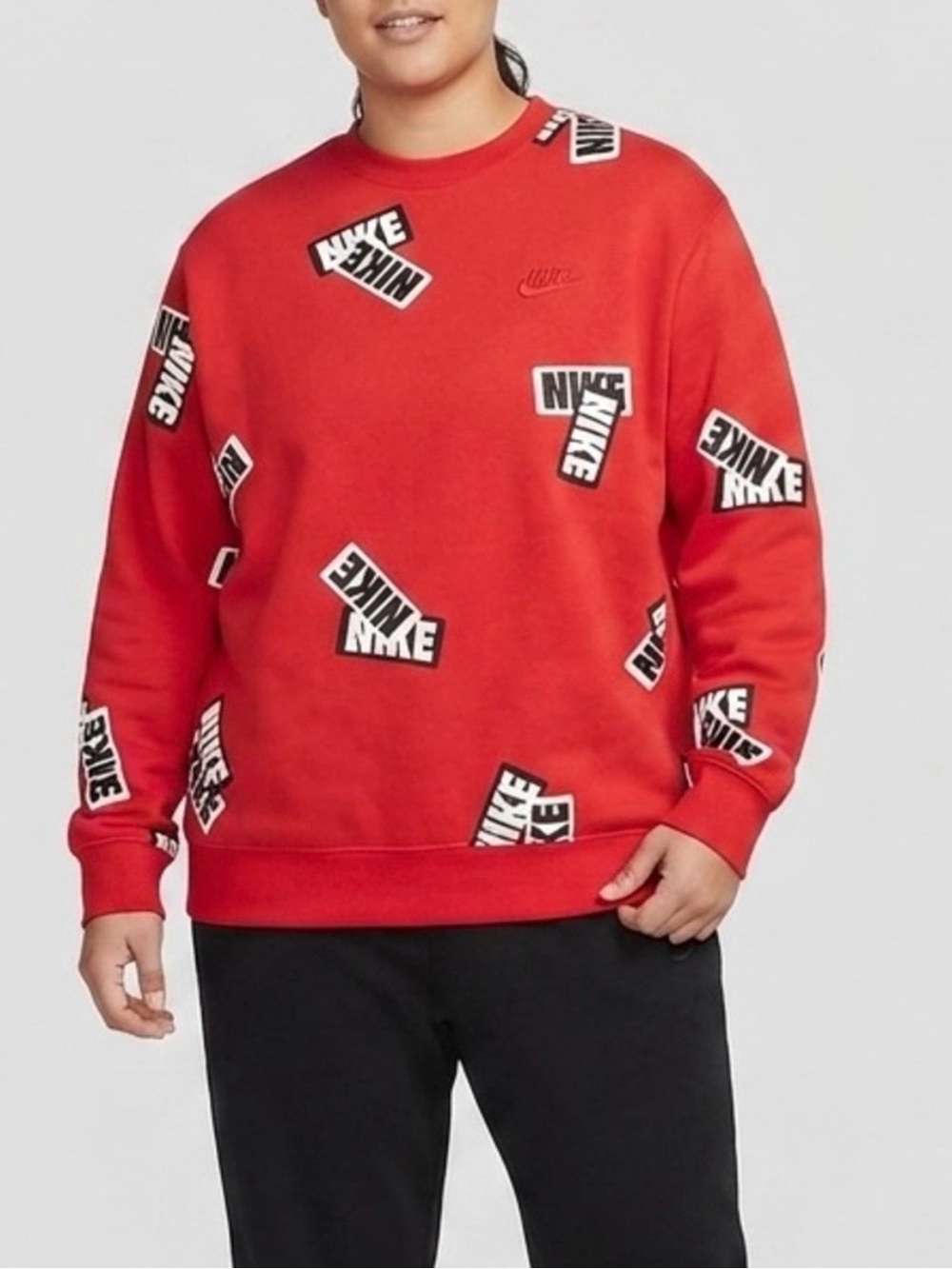Nike All Over Logo Allover
Print Fleece Crewneck
Sweatshirt
Medium Unisex